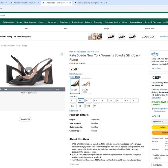 Kate Spade New York Womens Bowdie Slingback Pump SAVE $120.00 - Picture 2 of 11